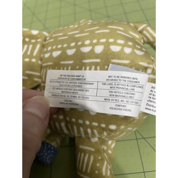 Mary Meyer Rattle Boho Elephant Plush Stuffed Animal Baby Toy Infant 5.5" Green - Picture 10 of 13